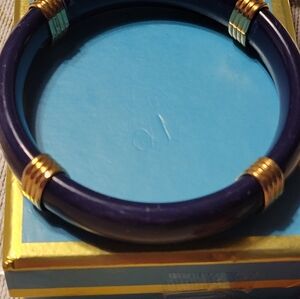 VINTAGE NAPERI Purple and Gold Bangle Bracelet